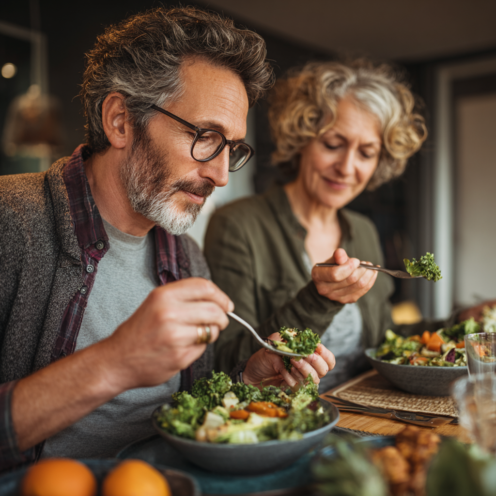 Middle-aged adults sharing their wellness success stories